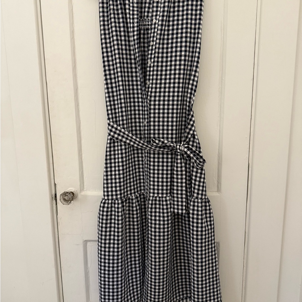 Tommy Hilfiger Navy and White Checkered Dress
